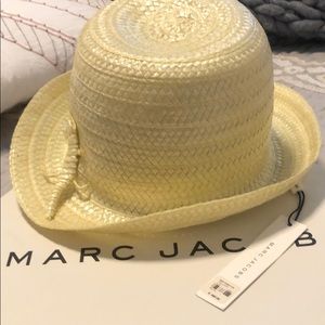 Marc Jacobs Raffia Hat with Lizard Detail - Ivory